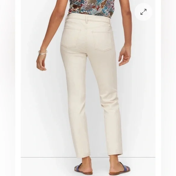 Ann Taylor High Rise Petite Curvy Fit Jeans in Ivory - Picture 2 of 8